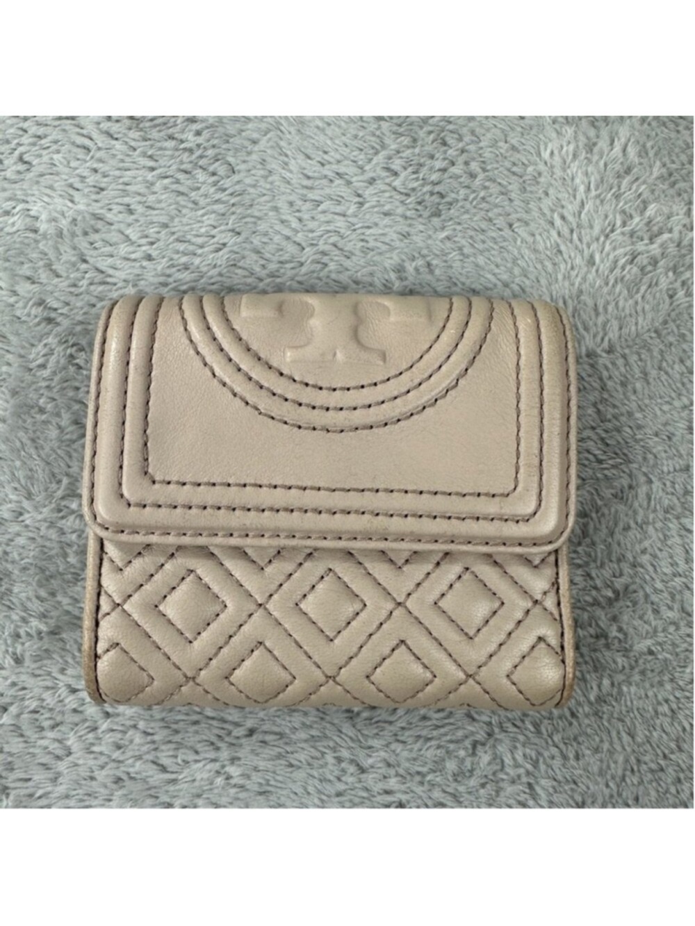 Tory Burch Mini Flap Wallet Leather Cream